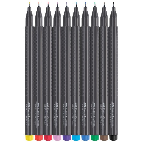 Flomaster fineliner 0,4 mm Grip 10boja Faber Castell 151610 sortirano blister - Slika 2