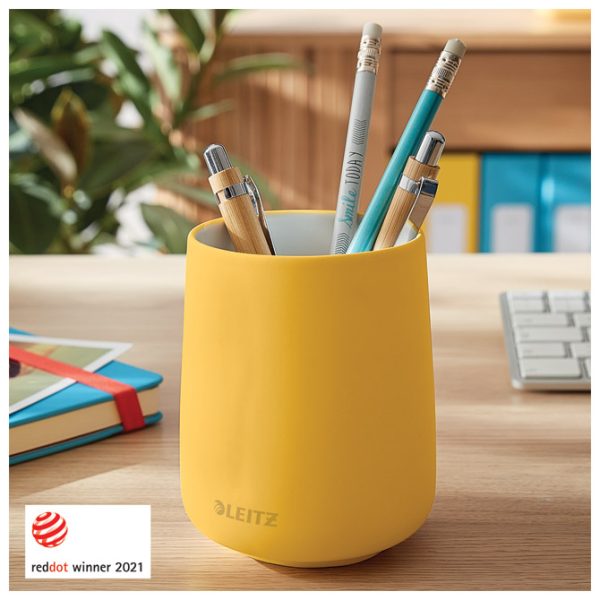 Čaša za olovke keramička okrugla fi-8,5xH10,8 cm Cosy Leitz 53290019 žuta - Slika 2