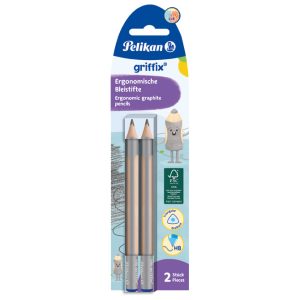 Olovka grafitna HB Griffix pk2 Pelikan 817011 siva blister!!