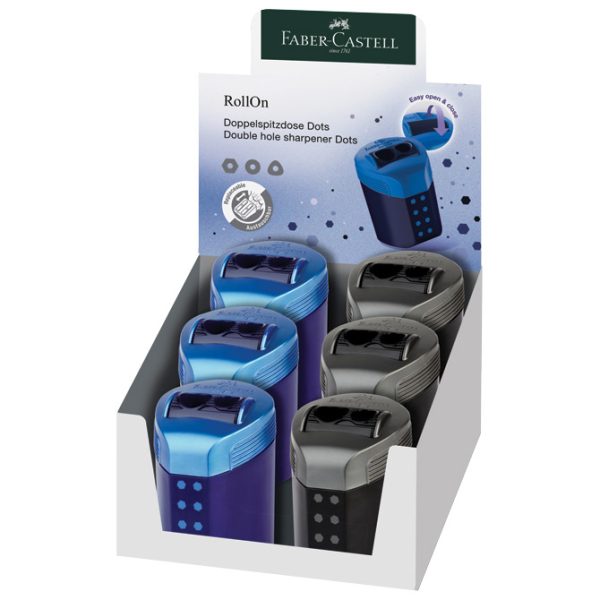 Šiljilo pvc s pvc kutijom 2rupe RollOn Dots Faber Castell 183910 sortirano - Slika 5