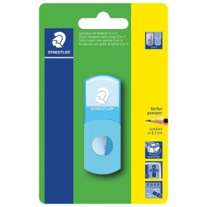 Šiljilo-gumica pvc s pvc kutijom 1rupa Staedtler 511SEF30BK neon tirkizna blister