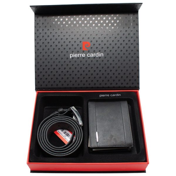 Set kožni muški Pierre Cardin crni