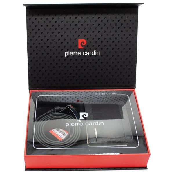 Set kožni muški Pierre Cardin crni - Slika 2