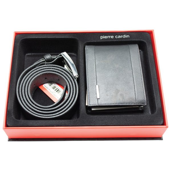 Set kožni muški Pierre Cardin crni - Slika 4