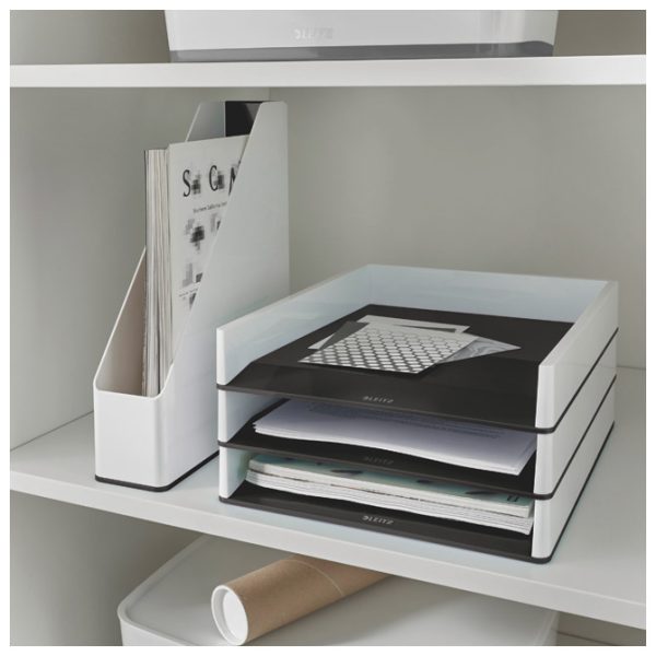 Ladica za spise Wow Leitz 53611095 bijelo-crna - Slika 3