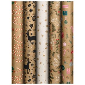 Papir ukrasni rola 70x200 cm Natural novogodišnji  Stewo 1573 99 sortirano