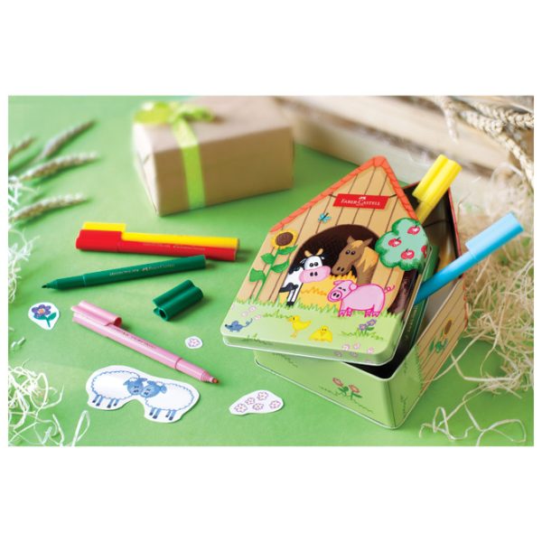 Flomaster školski  18boja u metalnoj kutiji Connector Farma Faber Castell 155539 - Slika 3
