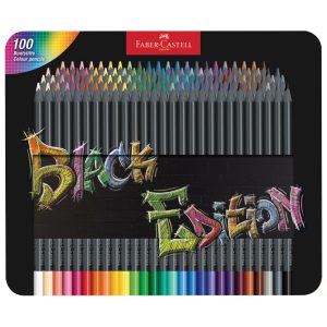 Boje drvene 100boja metalna kutija Black Edition Faber Castell 116490