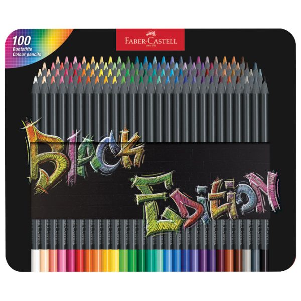 Boje drvene 100boja metalna kutija Black Edition Faber Castell 116490