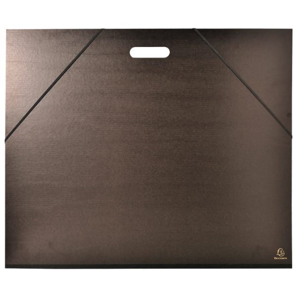 Mapa kartonska lakirana sa gumicom i integriranom ručkom 59x72 cm(B2) Exacompta 548900E crna