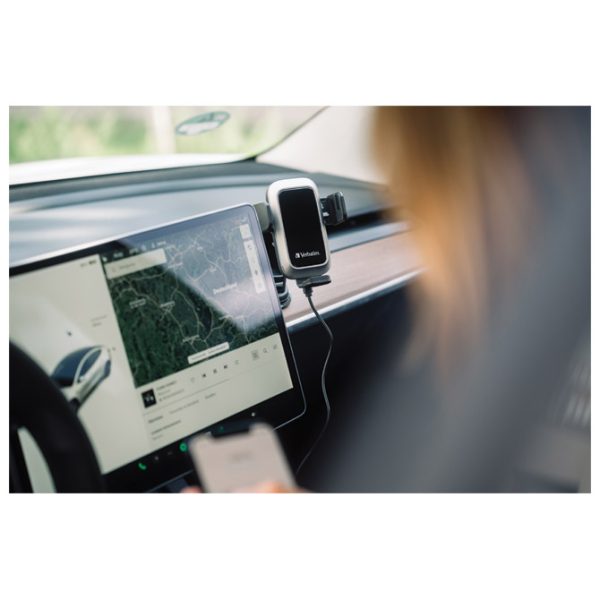 Držač Verbatim FWC-03 Pro 49554 Qi brzi bežicni magnetni auto punjac, 15W, crni - Slika 4