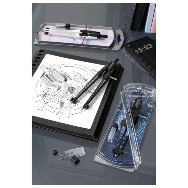 Šestar s preciznim podešavanjem+mine Dark&Bright Faber Castell 574444 sortirano blister - Slika 6