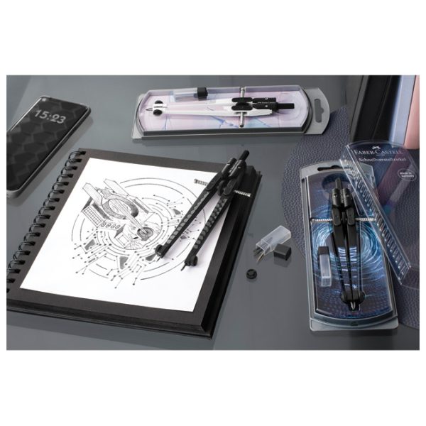 Šestar s preciznim podešavanjem+mine Shiny Twist Faber Castell 574454 blister - Slika 2