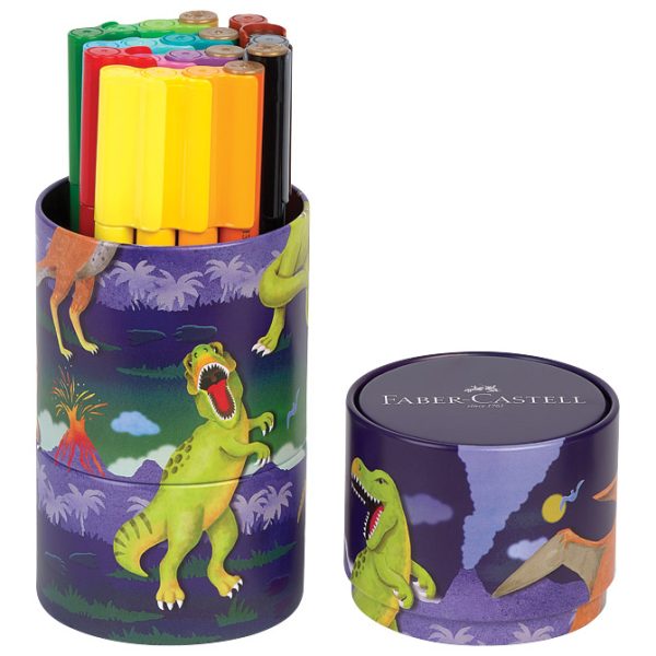 Flomaster školski  20 boja u metalnoj kutiji Connector Dino Faber Castell 155546 - Slika 2