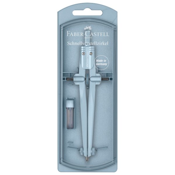 Šestar s preciznim podešavanjem+mine Stream Faber Castell 174554 sky blue blister!!