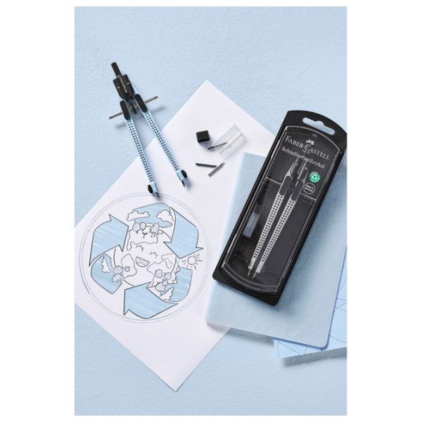 Šestar s preciznim podešavanjem+mine Grip 2001 Faber Castell 574474 sky blue blister - Slika 2