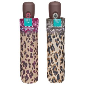 Kišobran automatik(otvaranje+zatvaranje) sklopivi s plastičnom drškom Time Perletti 26329 leopard, sortirano!!