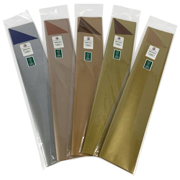 Papir ukrasni Tissue 50x75 cm pk6 Cartotecnica Rossi Z8006 metalik srebrno-plavi  blister - Slika 2