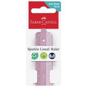 Ravnalo pvc 15 cm Sparkle Faber-Castell 172015 sort blister