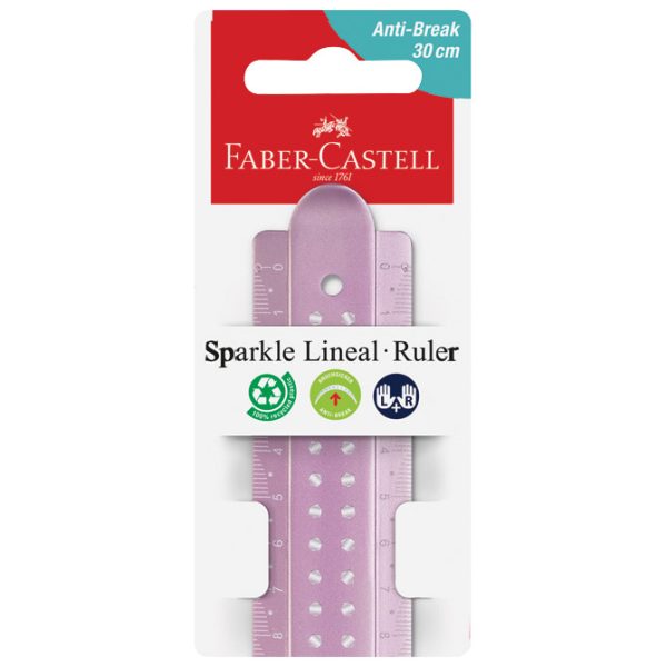 Ravnalo pvc 30 cm Sparkle Faber-Castell 172030 sort
