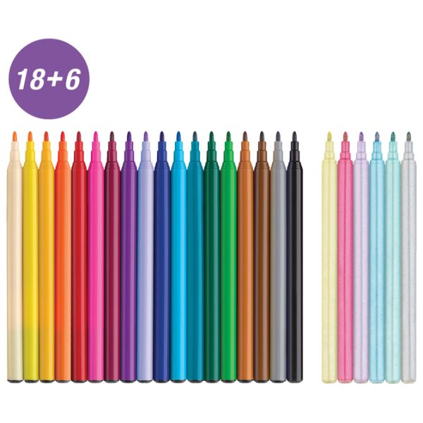 Flomaster školski  18+6boja Unicorn Faber Castell 554221 blister - Slika 2
