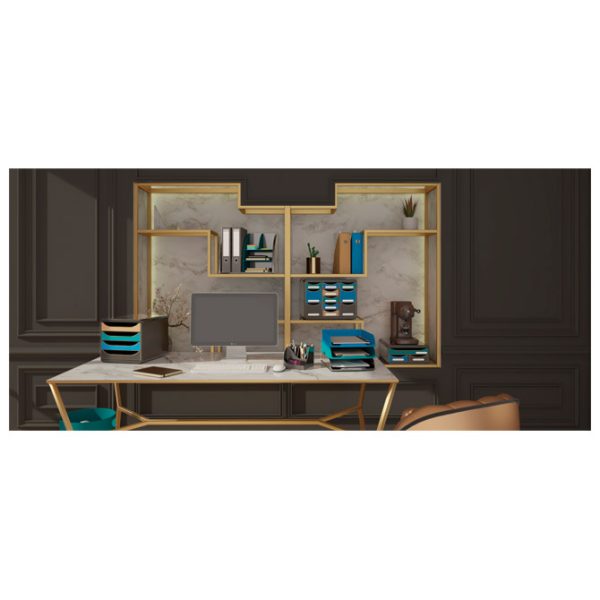 Organizer stolni sa 6 pretinaca pvc Neo-Deco Exacompta 394505D crna/svijetloplava - Slika 3