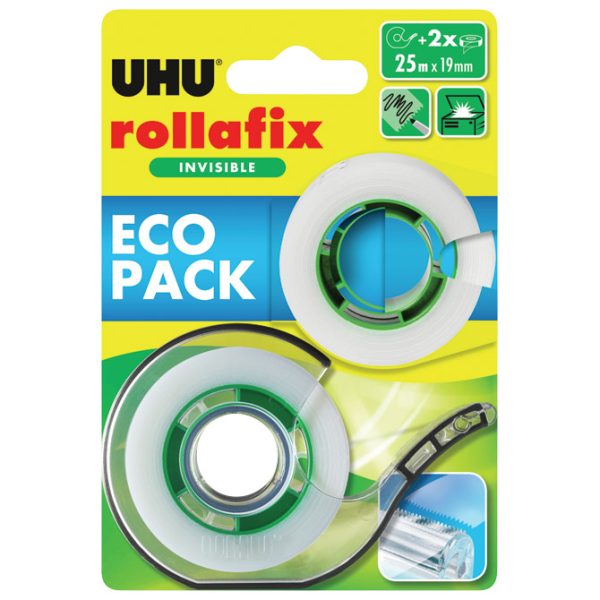 Traka ljepljiva 19 mm/25m+5m gratis Rollafix 36395 UHU nevidljiva