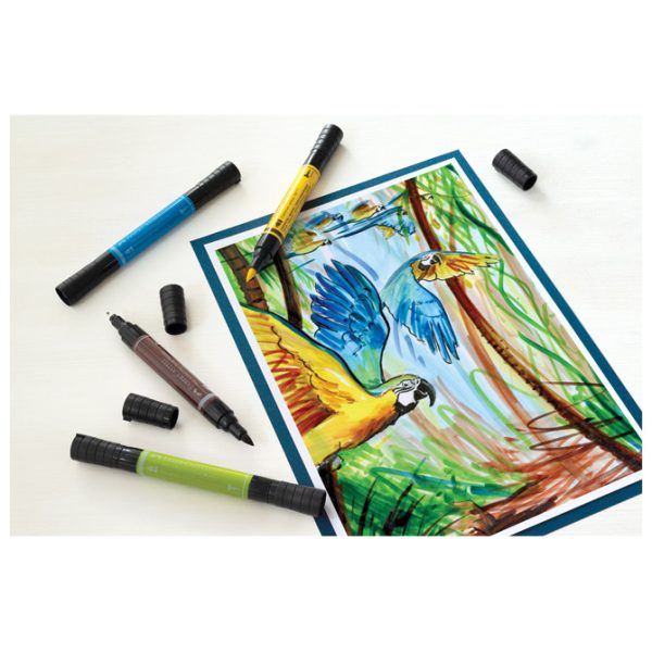 Marker obostrani Pitt artist 5boja Animals india ink Faber Castell 162008 sortirano - Slika 4