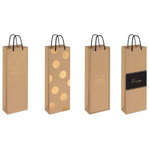 Vrećice ukrasne-boca 13x36x8 cm Kraft Interdruk sort