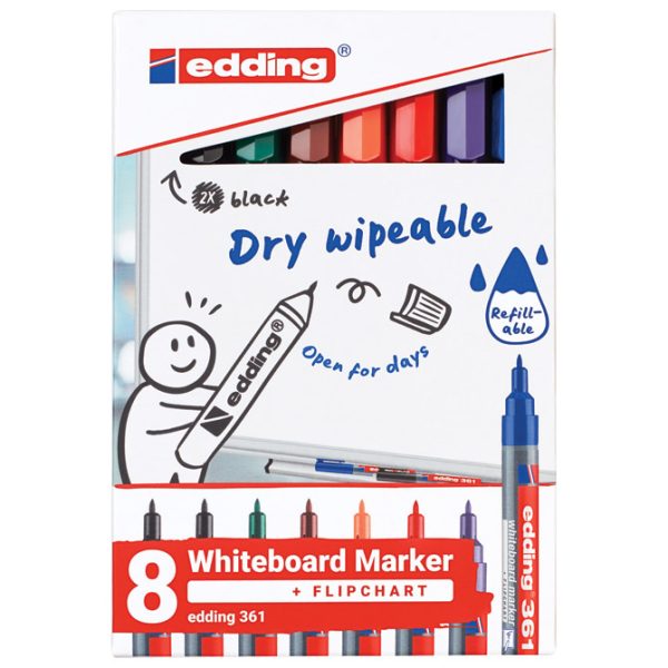 Marker za bijelu ploču 1 mm Edding 361/8 S blister