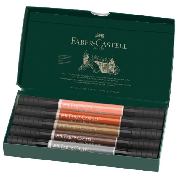 Marker obostrani Pitt artist 5boja Portrait india ink Faber Castell 162009 sortirano - Slika 2