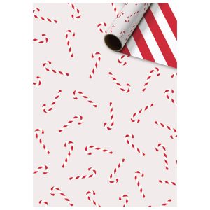 Papir ukrasni rola 70x200 cm obostrani novogodišnji Candy cane  Stewo 5251 50