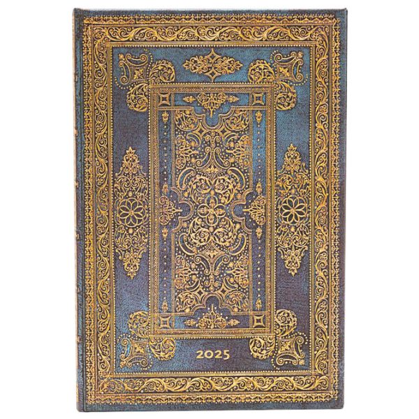 Planer tjedni 2025-9,5x14 cm-mini horizontalni s gumicom Blue Luxe Paperblanks DED5743 1