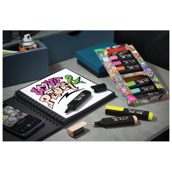 Signir 1-5 mm 46 Graffiti kart.kutija Faber Castell 254692/8boja blister - Slika 3