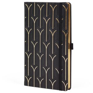 Notes 13x21 cm crte 96L s gumicom Castelli Gold Arch crno/zlatni