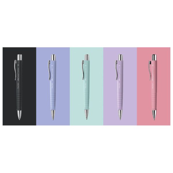 Olovka kemijska gumirana Poly Ball XB Faber Castell 241154 pastelno plava - Slika 3