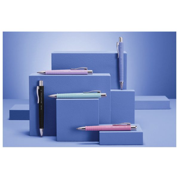 Olovka kemijska gumirana Poly Ball XB Faber Castell 241154 pastelno plava - Slika 4