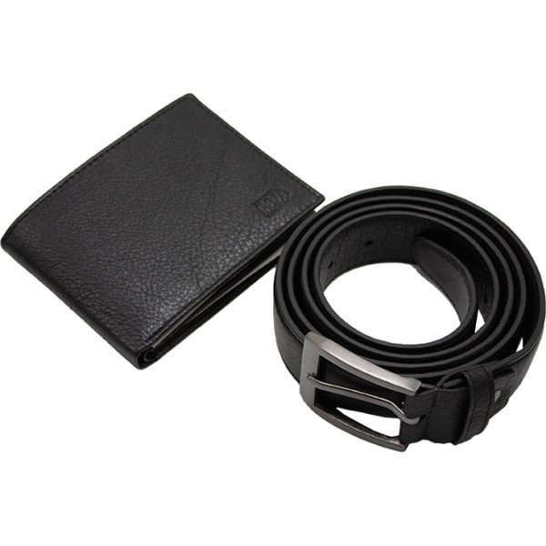 Set poklon muški novčanik+remen Polo crni