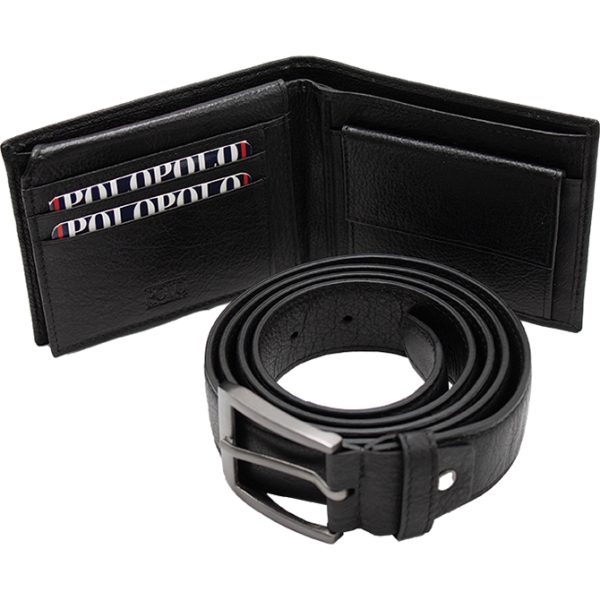 Set poklon muški novčanik+remen Polo crni!! - Slika 2