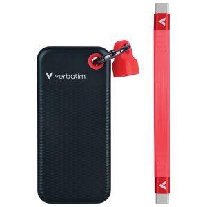 Hard disk eksterni džepni  SSD 1TB 3.2 Gen2 USB-C  Verbatim 32192 blister crno crveni