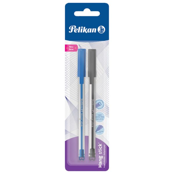 Olovka kemijska Stick K86 pk2 Pelikan 820899 crna/plava blister
