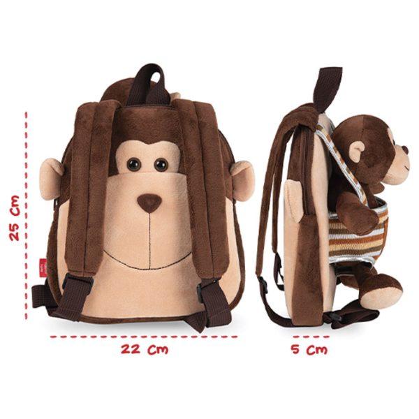 Ruksak mini obostrani s odvojivim plišancem Max Monkey Perletti 13031 - Slika 2