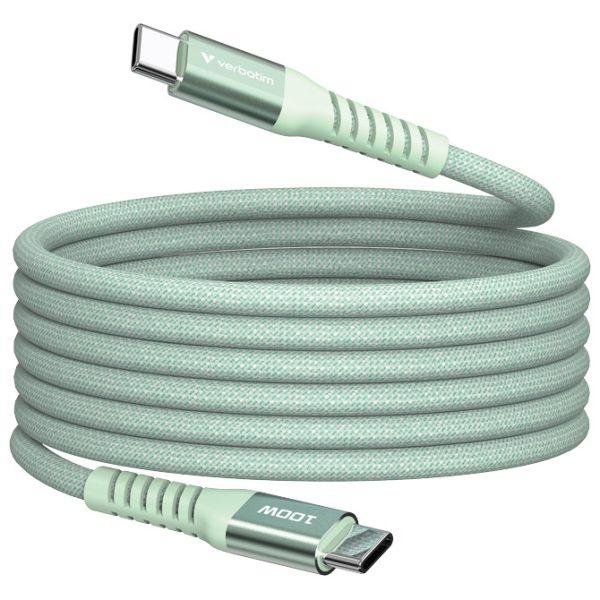 Kabel magnetski USB-C na USB-C 100W 120 cm Verbatim 31855 zeleni