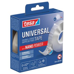 Traka ljepljiva obostrana 30mm/3m Universal Nano Power Tesa 55810 prozirna blister