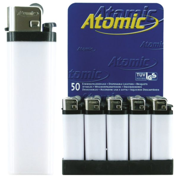 Upaljač jednokratni sjajni Atomic Reibrad bijeli - Slika 2
