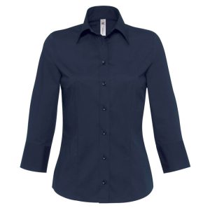 Košulja ženska 3/4 rukavi B&C Milano 135g tamnoplava XS!!
