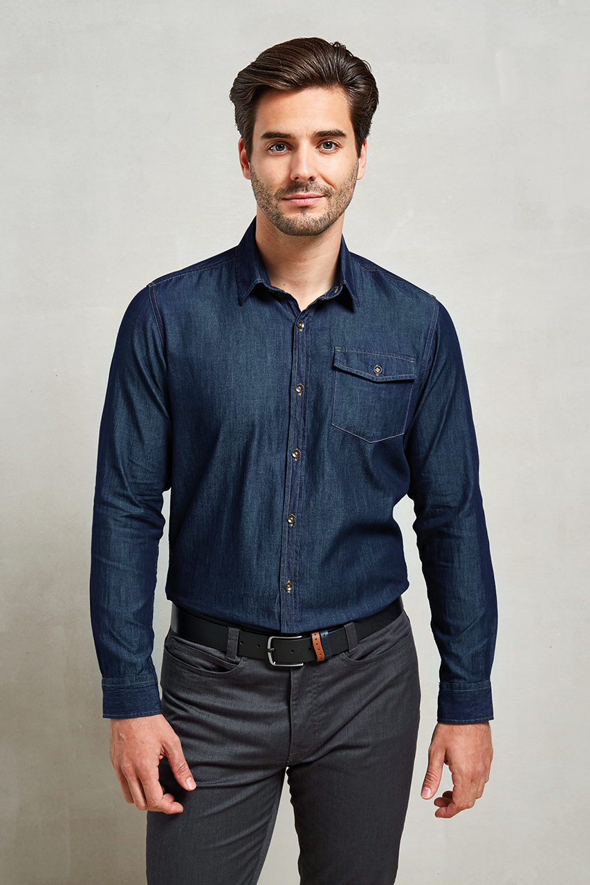 MEN’S JEANS STITCH DENIM SHIRT
