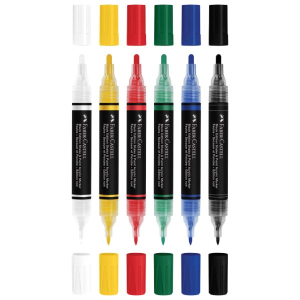 Marker akrilni obostrani Shake&Paint Classic Faber Castell 285507/6boja blister - Slika 2
