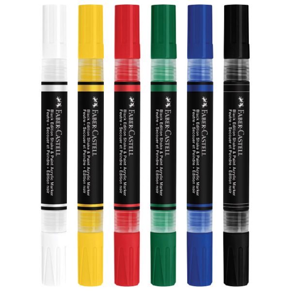 Marker akrilni obostrani Shake&Paint Classic Faber Castell 285507/6boja blister - Slika 3
