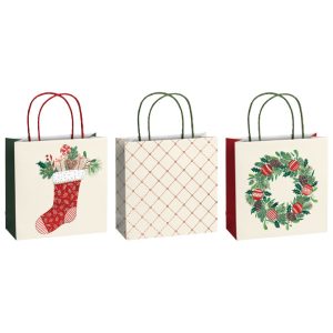 Vrećice ukrasne 20x20x8cm novogodišnje Stewo 5123 99 sortirano